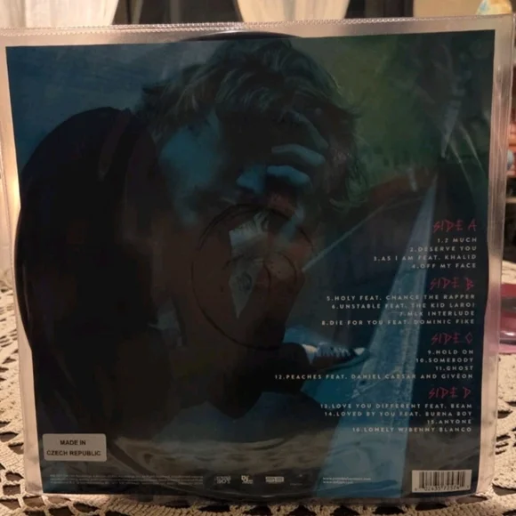 ♡ new justin bieber justice 2 LP picture disc vinyl record holy peaches ♡